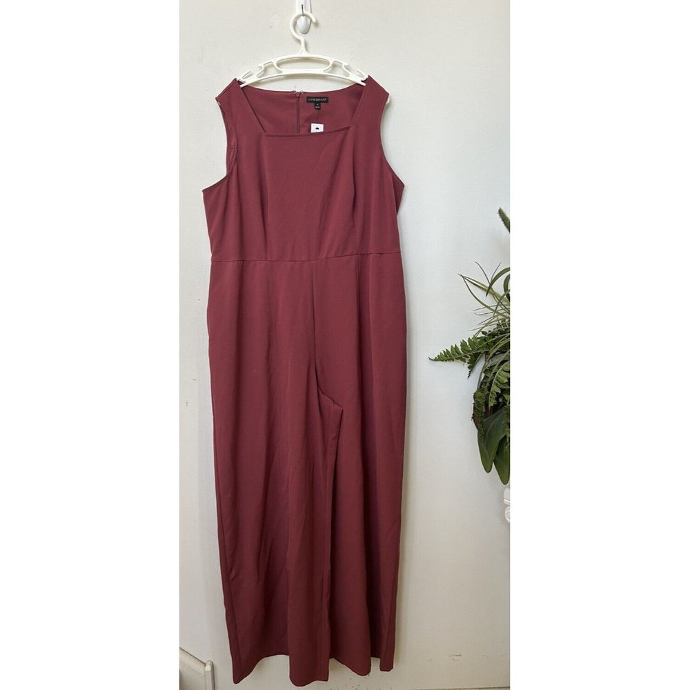 NWT Lane Bryant Women's Pink Lena Sleeveless‎ Wide Leg Square Jumpsuit Size 18